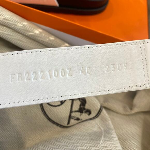 NEW Hermes Chypre White Black Leather Slide Sandal EU 40 Womens - Picture 7 of 10